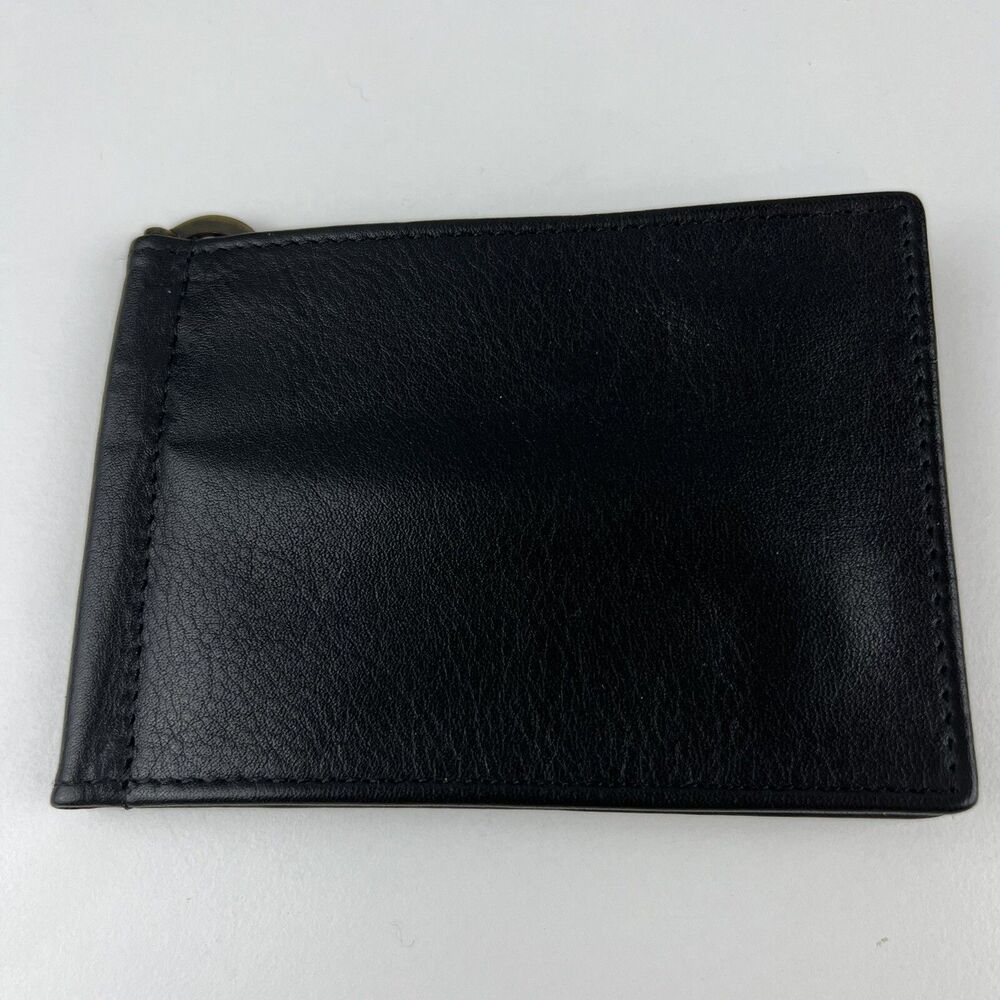 Belton DO50 Black Symphony Leather Men's Flip Money Clip 6 Slot Bifold Wallet